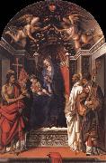 Fra Filippo Lippi Madonna and the child Enthroned with Saint john the Baptist,Victor,Bermard and Zenobius oil on canvas